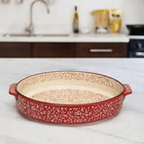 Danny Home Red Floral Print Ceramic Baking Tray at Zubaidas Homestore