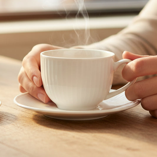 Danny Home Ribbed Design Cup and Saucer 6 Pieces Set at Zubaidas Homestore Pakistan