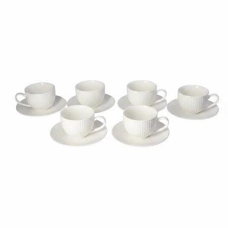 Danny Home Ribbed Design Cup and Saucer 6 Pieces Set at Zubaidas Homestore Pakistan