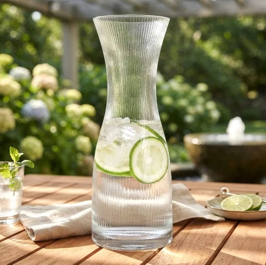 Danny Home Ribbed Glass Water Carafe 1200ml at Zubaidas Homestore 