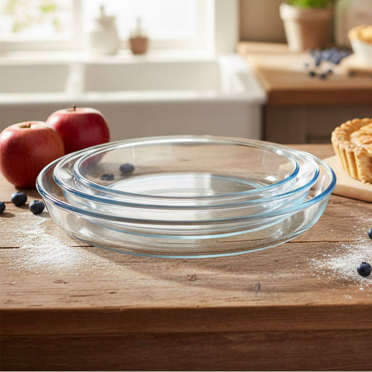 Danny Home Round Borosilicate Baking Pan 3 Pieces Set at Zubaidas Homestore 