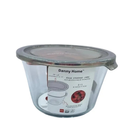 Danny Home Round Crisper Glass with Lid 2100ml at Zubaidas Homestore Pakistan