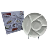 Danny Home Round Fondue Plate 2 Pieces Set 22.7cm White at Zubaidas Homestore 