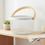 Danny Home Round Metal Mesh Steel Basket 26cm White at Zubaidas Homestore