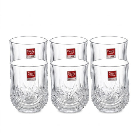 Danny Home Shining Crystal Glass 6 Pieces Set 210ml at Zubaidas Homestore 