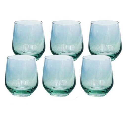 Danny Home Shining Crystal Glass Set 6 Pieces Green at Zubaidas Homestore Pakistan