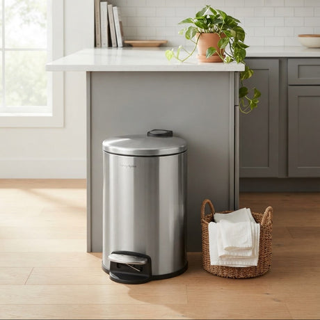 Danny Home Sleek Stainless Steel Step On Dustbin 5 Ltr at Zubaidas Homestore