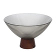 Danny Home Smoky Glass Pedestal Deep Fruit Bowl 26cm at Zubaidas Homestore Pakistan