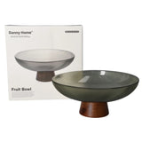 Danny Home Smoky Glass Pedestal Fruit Bowl 26cm at Zubaidas Homestore 