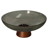 Danny Home Smoky Glass Pedestal Fruit Bowl 26cm at Zubaidas Homestore Pakistan