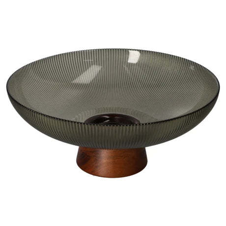 Danny Home Smoky Glass Pedestal Fruit Bowl 26cm at Zubaidas Homestore Pakistan