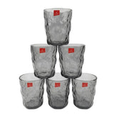 Danny Home Smoky Grey Textured Glass Set 6 pcs at Zubaidas Online Homestore