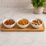 Danny Home Snack Bowl and Bamboo Tray 4 Pieces Set at Zubaidas Homestore 