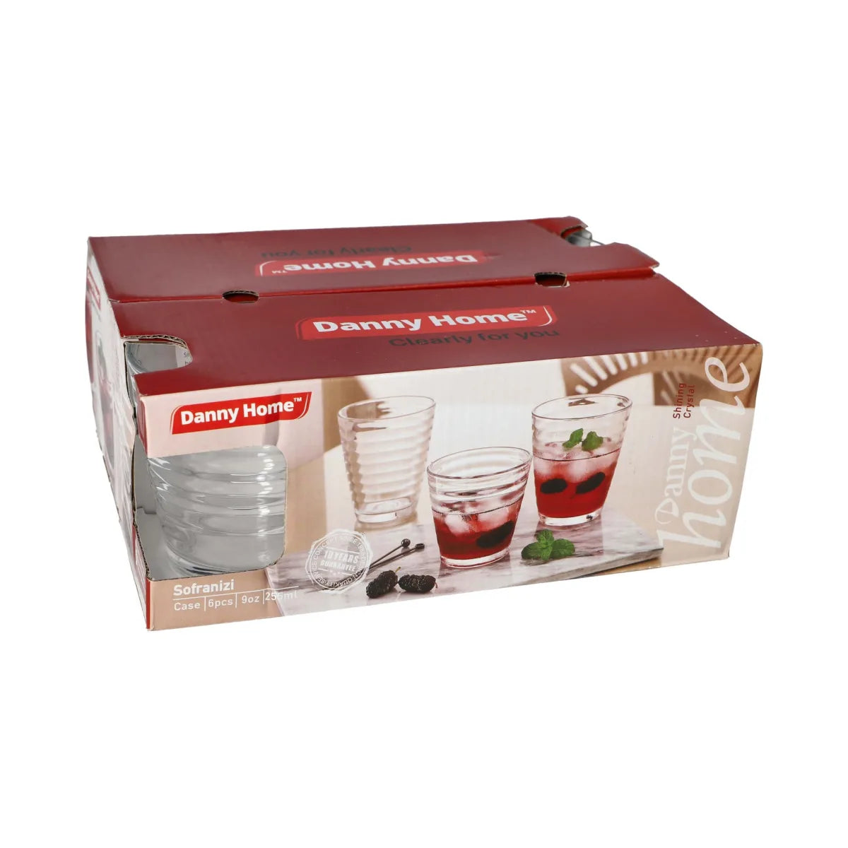 Danny Home Sofranizi Shining Crystal Glass Set 6 Pieces Set 255ml at Zubaidas Homestore. Best Online Homestore in Pakistan
