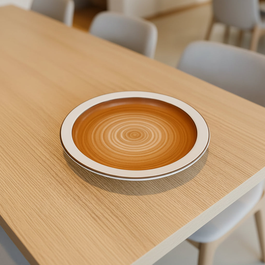 Danny Home Spiral Ceramic Dinner Plate 20cm Brown at Zubaidas Homestore