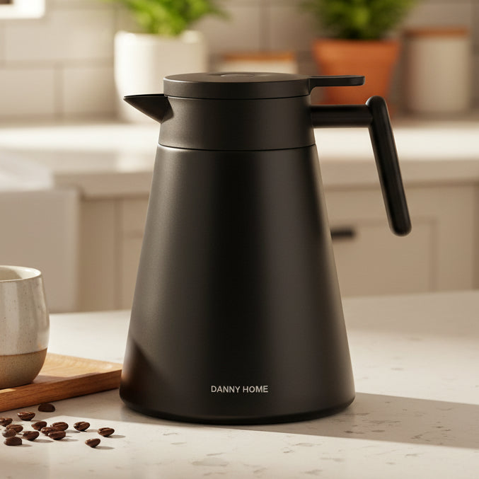 Danny Home Stainless Steel Black Vacuum Jug 1 Liter at Zubaidas Homestore 