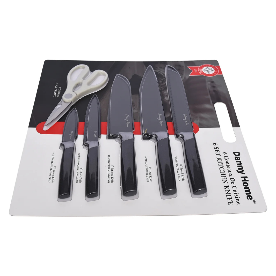 Danny Home Stainless Steel Knife Set with Small Scissor 6 Pieces at Zubaidas Homestore Pakistan