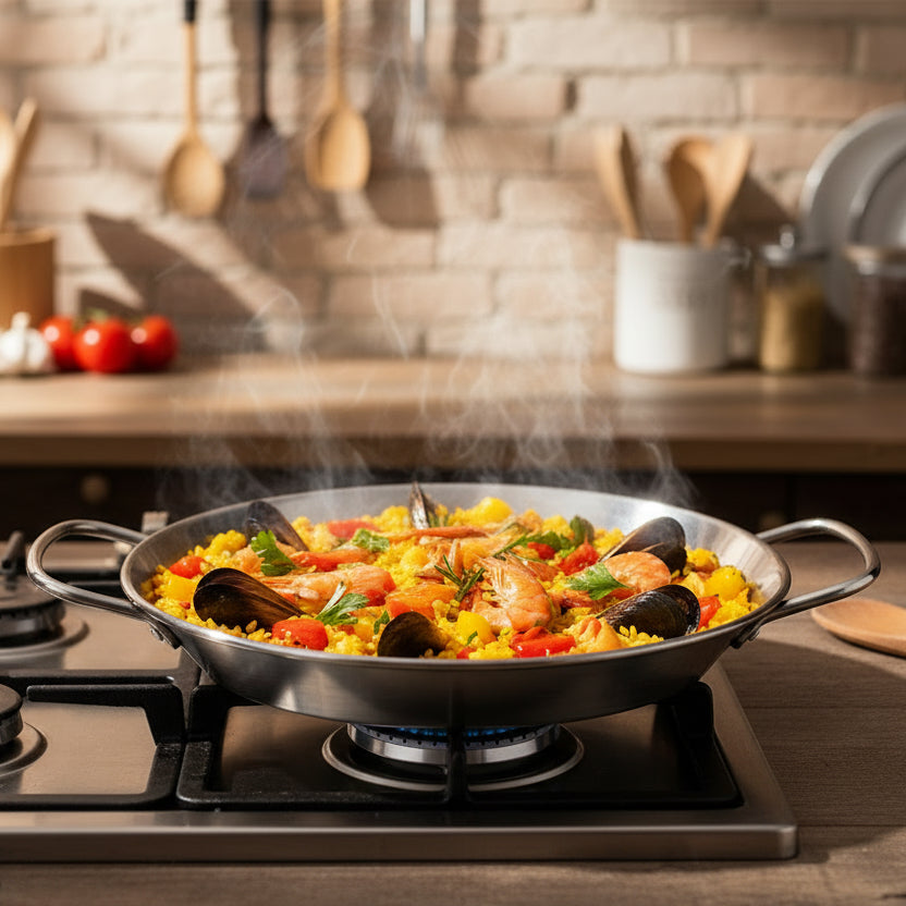 Danny Home Stainless Steel Paella Pan 28cm at Zubaidas Homestore 