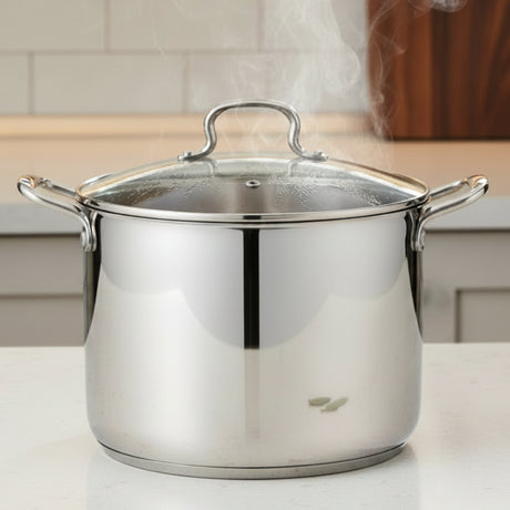 Danny Home Stainless Steel Stockpot With Glass Lid 28cm at Zubaidas Homestore 