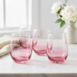 Danny Home Stemless Pink 4 Pieces Glass Set 345ml at Zubaidas Homestore Pakistan