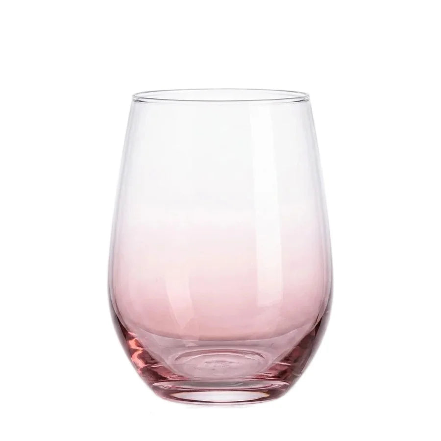 Danny Home Stemless Pink 4 Pieces Glass Set 360ml at Zubaidas Homestore Pakistan