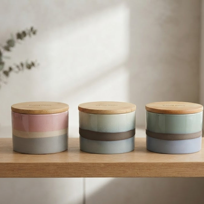Danny Home Storage Jar with Wooden Lid 3Pcs Set at Zubaidas Homestore