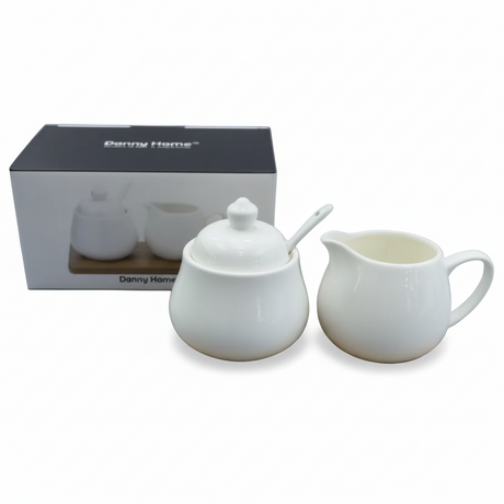 Danny Home White Ceramic Sugar And Creamer Set Zubaidas Homestore Pakistan