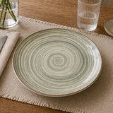 Danny Home Swirl Pattern Ceramic Flat Dinner Plate 26.6cm at Zubaidas Homestore 