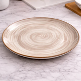 Danny Home Swirl Pattern Ceramic Flat Dinner Plate 26.6cm Beige at Zubaidas Homestore 