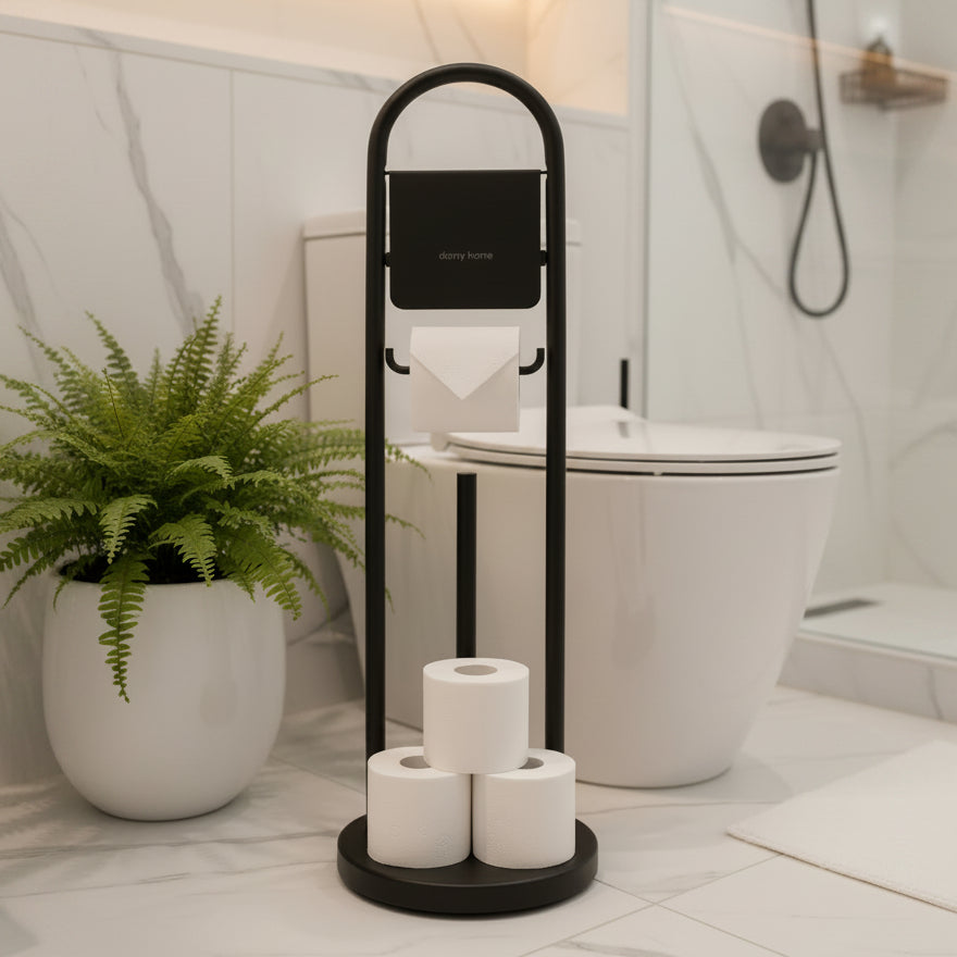 Danny Home Toilet Paper Holder 23x75cm Black at Zubaidas Homestore 