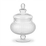 Danny Home Transparent Ribbed Decorative Glass Jar at Zubaidas Homestore Pakistan