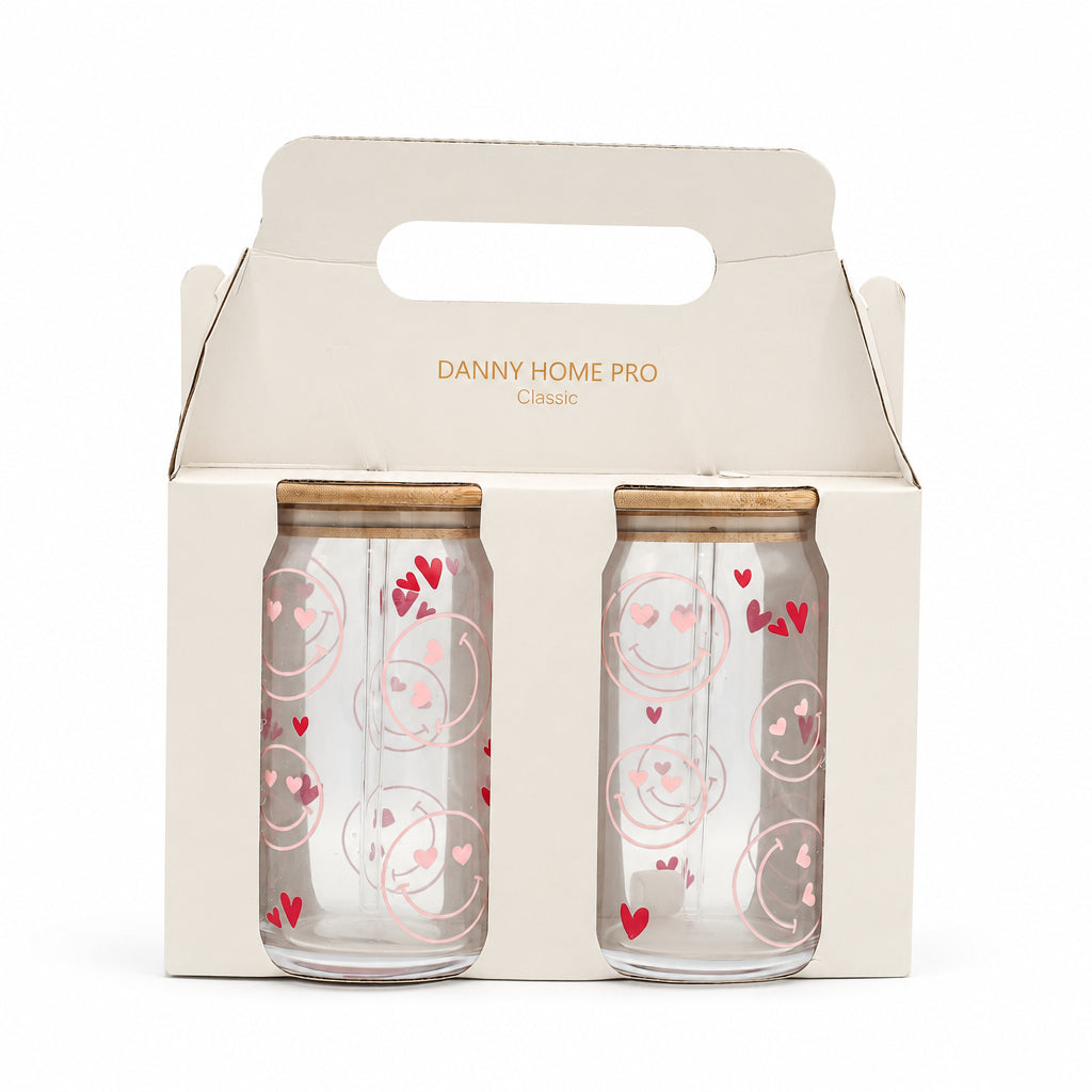 Danny Home Tumbler Glass Wooden Lid 2 Pieces Set 500ml at Zubaidas Homestore