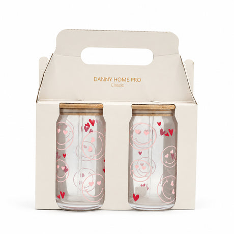 Danny Home Tumbler Glass Wooden Lid 2 Pieces Set 500ml at Zubaidas Homestore