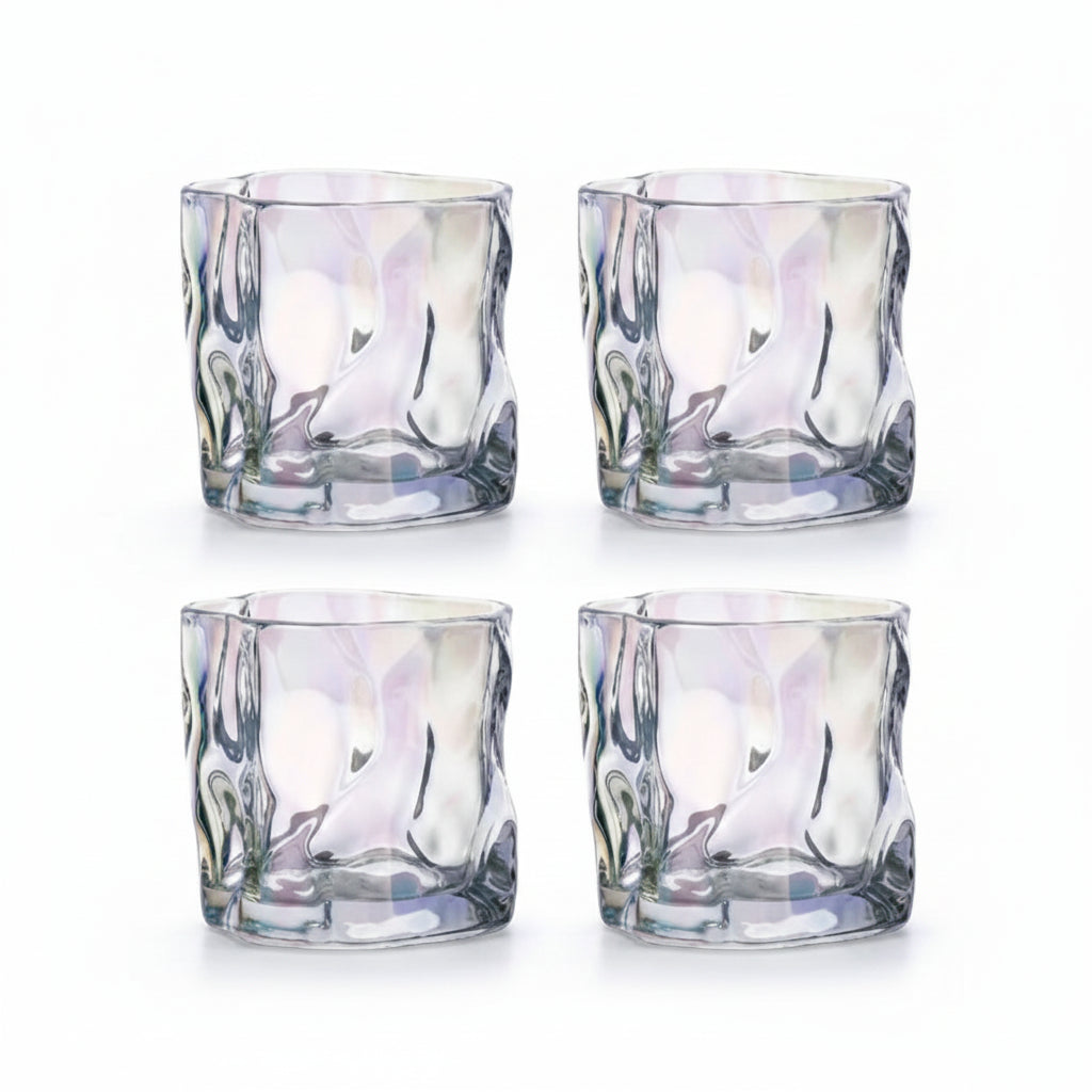 Danny Home Twisted Double Whisky Glass 4 Pieces Set at Zubaidas Homestore