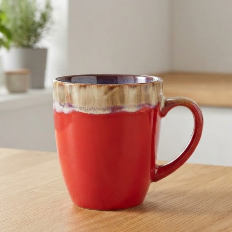 Danny Home Two Tone Ceramic Coffee Mug 230ml Red at Zubaidas Homestore