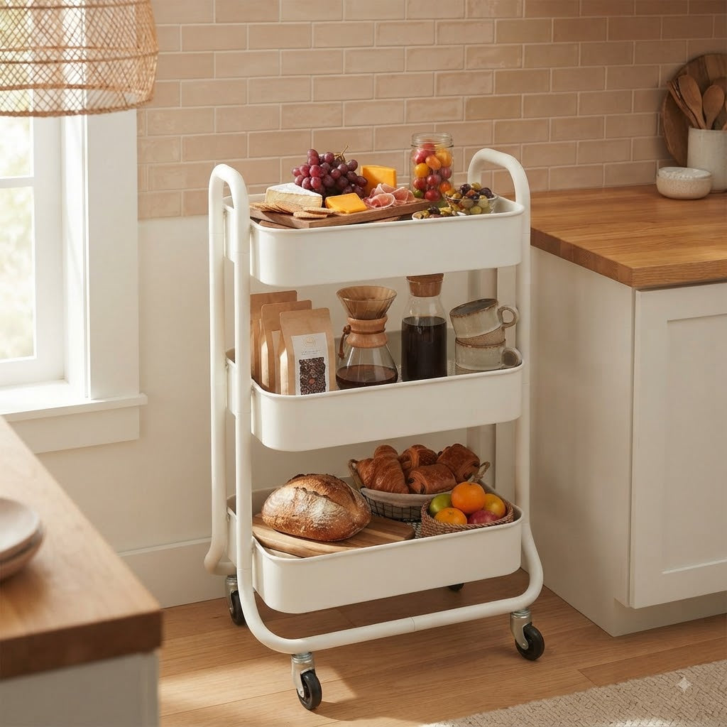 Danny Home Versatile 3 Tier Trolley White at Zubaidas Homestore