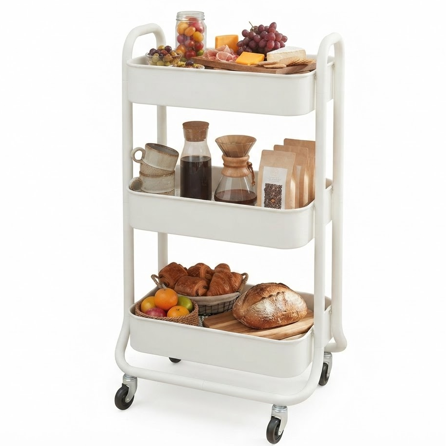 Danny Home Versatile 3 Tier Trolley White at Zubaidas Homestore Pakistan