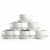 Danny Home White Ceramic Cups and Saucers 6 Pieces Set at Zubaidas Homestore Pakistan