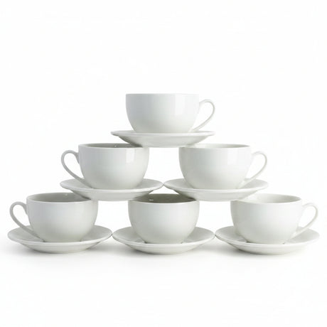 Danny Home White Ceramic Cups and Saucers 6 Pieces Set at Zubaidas Homestore Pakistan