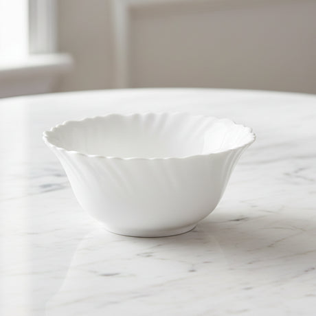 Danny Home White Ceramic Scalloped Bowl 12.5cm at Zubaidas Homestore 