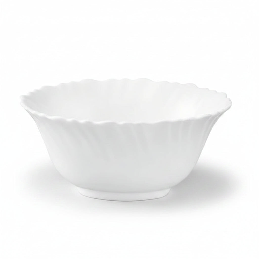 Danny Home White Ceramic Scalloped Bowl 12.5cm at Zubaidas Homestore Pakistan