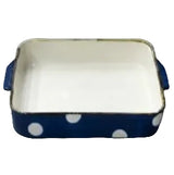 Danny Home White Dot Design Blue Rectangular Baking Dish at Zubaidas Homestore
