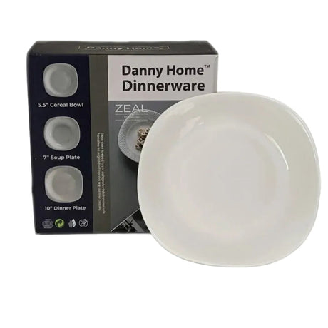 Danny Home White Opal 18Pcs Dinner Set Square at Zubaidas Homestore Pakistan