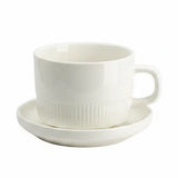Danny Home White Ribbed Cup and Saucer 6 Pieces Set at Zubaidas Homestore