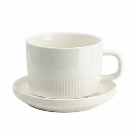 Danny Home White Ribbed Cup and Saucer 6 Pieces Set at Zubaidas Homestore