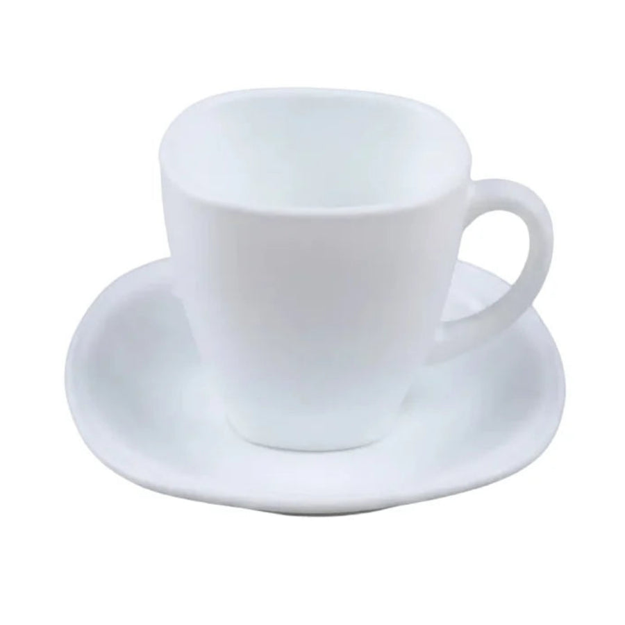 Danny Home White Square Cup and Saucer 6 Pieces Set at Zubaidas Homestore