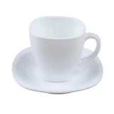 Danny Home White Square Cup and Saucer 6 Pieces Set at Zubaidas Homestore