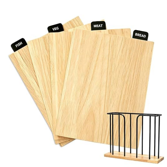 Danny Home Wooden Cutting Board 4 Pieces Set with Stand at Zubaidas Homestore Pakistan
