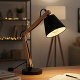 Danny Home Wooden Desktop Lamp 37cm Black at Zubaidas Homestore 