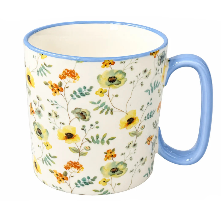 Danny Home Yellow Flower Ceramic Mug 450ml Zubaidas Homestore